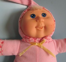 Small 12&quot; Vintage  Cabage Patch cloth BABY Doll  baby toy pink sleeper - £11.68 GBP