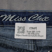Miss Chic Pants Womens 3 Blue Low Rise Flat Front Straight Leg Capri Bottoms - £20.22 GBP