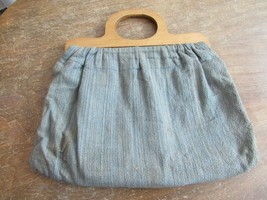 Vtg Tapestry Sewing Knitting Crochet Bag Handbag Wooden Handles &amp; Contents - £31.64 GBP