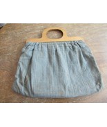 Vtg Tapestry Sewing Knitting Crochet Bag Handbag Wooden Handles &amp; Contents - $53.69 CAD