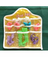 Vintage Barbie Fashion Doll Shoe Bag w 8 Pairs of Assorted Shoes &amp; Boots - $9.89
