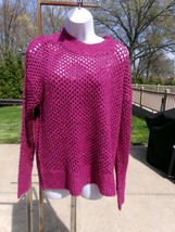 NWT JESSICA SIMPSON PINK METALIC LINED SWEATER M - £26.32 GBP