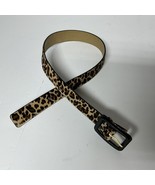 Talbot&#39;s Animal Print Leather Calf Hair Retro Belt Women Size 36” Length - $265.42 MXN