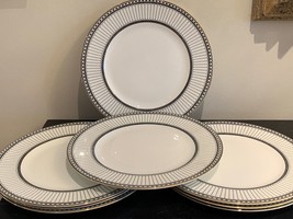 Wedgwood Colonnade Black 10 3/4&quot; Dinner Plates Set of 8 - £349.54 GBP