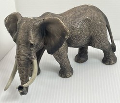 Schleich African Elephant D73527 Figure 2011 Tusks Trunk Down Gray 7” By 4” - £8.17 GBP