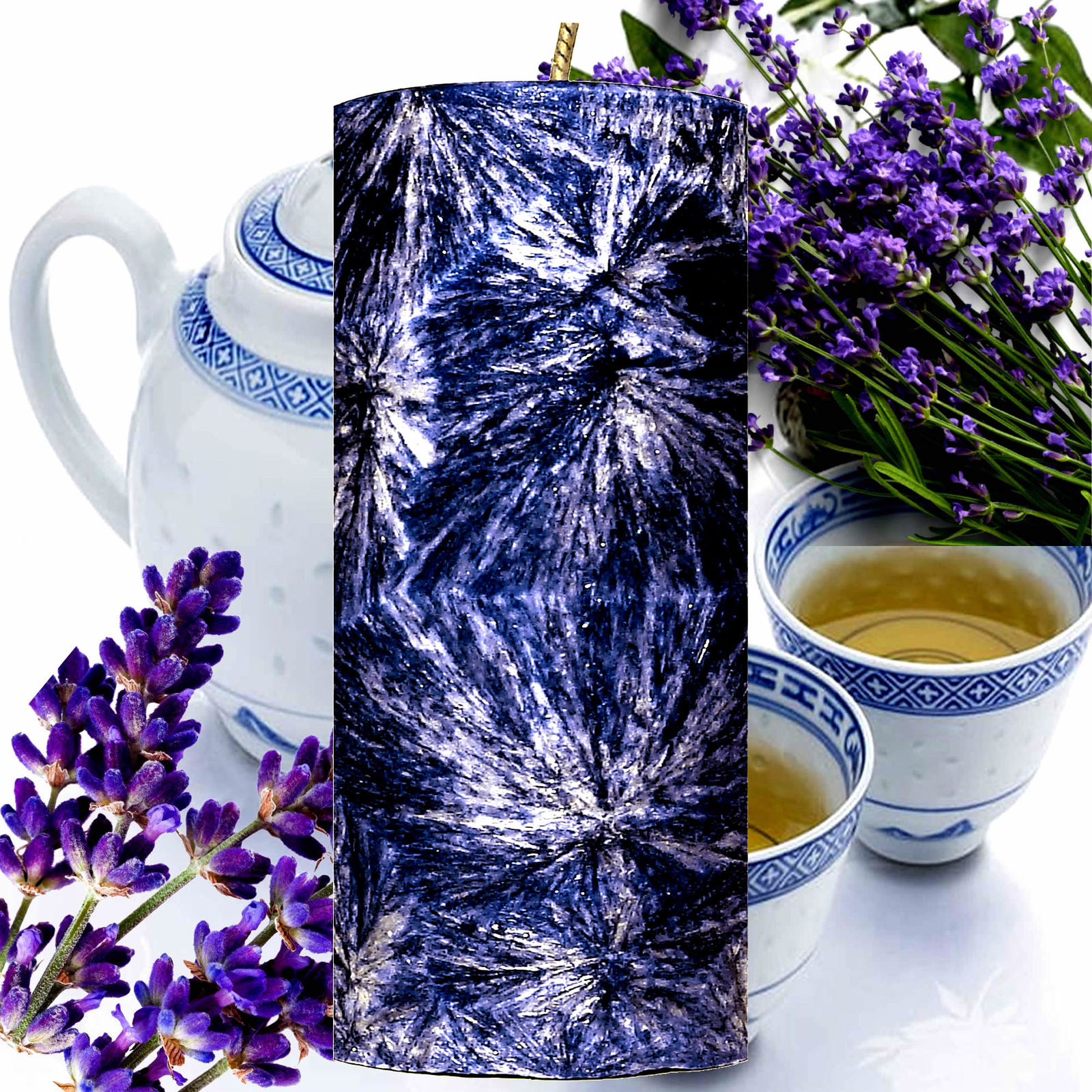 White Tea &amp; Lavender Scented Pillar Candle/Choose Color Size/Handcrafted... - $14.95+