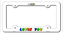 Jesus Loves You Novelty Metal License Plate Frame LPF-027 - £14.81 GBP