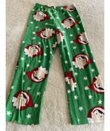 Boys Green Elf On The Shelf Fleece Pajama Pants Medium 6-7 - £5.80 GBP