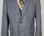 Brooks Brothers Mens Gray Houndstooth Windowpane Sport Coat Jacket 43R - £31.16 GBP