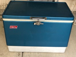 Vintage 1970s Blue Coleman Cooler. - $98.18