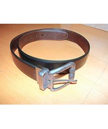 Levi&#39;s 34/85 Reversible Black Brown Leather Belt Twist Buckle Silver 11L... - £18.20 GBP