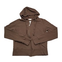 Zenana Outfitters Hoodie Womens S Brown Full Zip Pocket Hooded Drawstring Cotton - £17.49 GBP