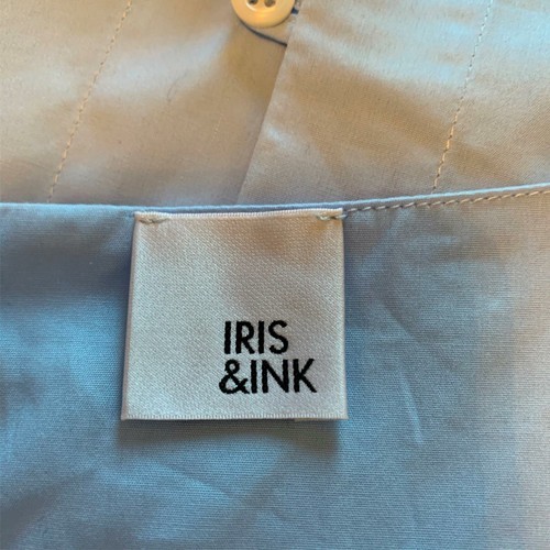NWOT Iris & Ink Cotton Sky Blue Open Shoulder Blouse SZ US 10/12 Item image 6