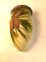 Vintage Ibis &amp; Orchid Pinecone Wall Pocket, 7&quot; Tall, Perfect Condition - $20.30