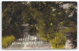 North Lewisburg Ohio RPPC Looking West From Bridge Hand Colored Postcard A42 - £15.69 GBP