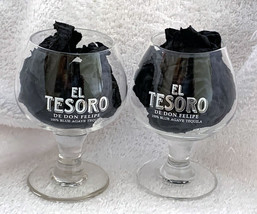 2 New El Tesoro Tequila De Don Felipe 6 oz Stemmed Snifter Cocktail Glasses - £19.71 GBP