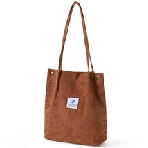 Retro Women Corduroy Shoulder Bags Solid color Shopping Bags Reusable Tote 2022  - £10.95 GBP