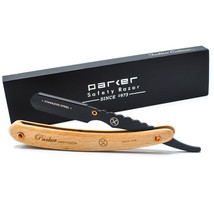 Parker Safety Razor SRP Pine &amp; Stainless Steel Straight Edge Barber Razor Black - £23.42 GBP