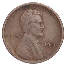 1911-S Lincoln Wheat Cent 1C Penny (Fine, F Condition) - $83.93