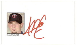 Jesse Crain Autographed 3x5 Index Card Baseball Signed - $9.60