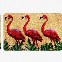 Flamingo Haven: Vibrant Latch Hook Rug Kit - Create a Stunning 52x38cm Embroider - £44.30 GBP