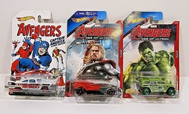Hot Wheel Marvel Avengers 3 Pack Mattel Cars Captain America The Hulk Thor  - £11.00 GBP