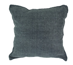 Denim Blue Square Cotton Dhurrie Pillow 20 Inch - £15.43 GBP