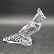 Baccarat France Crystal Art Glass Clear Cardinal Bird Figurine Home Decor - £114.73 GBP