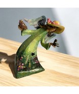 Mother Nature Garden Angel Figurine Statue Birds Hand Painted 6.5&quot; Light... - $9.89