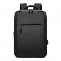 Fashion Male Backpack Solid Color 15.6 Inch Laptop Backpack Male Waterproof Scho - £25.14 GBP