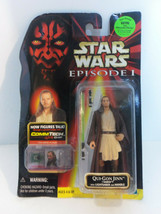 Star Wars Episode I Qui-Gon Jinn Naboo w Lightsaber &amp; Handle w Chip MOC ... - £15.49 GBP