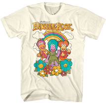 Fraggle Rock Rainbow Smiles Men&#39;s T Shirt Characters Jim Henson Muppets Red - £19.51 GBP+