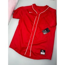Nike Boys Baseball Uniform Jersey Top Button Up Red Youth XL - $14.82