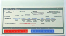 Roland Decals / Stickers / Labels in GERMAN for Roland AX-09 Lucina Synthesizer. - $19.79