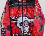 Members Only x Jean-Michel Basquiat Hooded Red Black Jacket Men&#39;s Size XL - $93.49