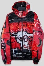 Members Only x Jean-Michel Basquiat Hooded Red Black Jacket Men&#39;s Size XL - £75.19 GBP