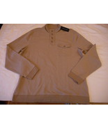 Men&#39;s Structure Long Sleeve Button Mock Neck Shirt NEW T Wolf Size X-Lar... - $533.25 MXN