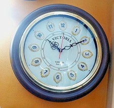 Home Decorative Brown Round Vintage Wooden Wall Clock Unique Antique Sty... - $64.55+