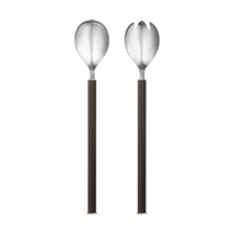 Bernadotte by Georg Jensen Stainless Steel and Smoked Oak Salad Serving Set New - £69.28 GBP
