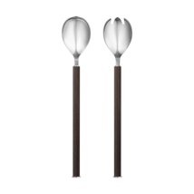 Bernadotte by Georg Jensen Stainless Steel and Smoked Oak Salad Serving Set New - £70.86 GBP