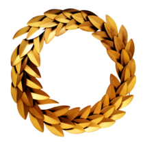 Antique Gold Metal Laureal Leaf Round Wreath Wall Décor | Christmas Décor - £65.93 GBP