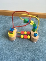 Melissa &amp; Doug My First Bead Maze Wooden Suction Cup Bottom Baby Development Toy - £8.56 GBP