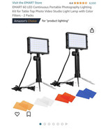 EMART 60 LED Continuous Portable Photography Lighting Kit for Table Top ... - $742.33 MXN