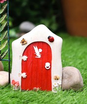 Fairy Garden Miniature Tinker Bell Magical Pixie Dust Red Door Figurine 4.75&quot;H - £11.72 GBP