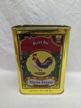 **EMPTY TIN* Victor Guedes Portugal Olive Oil Tin 4&quot; X 3&quot; X 6&quot; - £43.58 GBP
