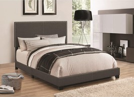 Grey Eastern King Bed By Benjara Benzara Modern Wood. - £387.19 GBP