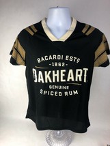 Bacardi Oakheart Spiced Rum Black Football  Jersey Shirt Women’s SMALL N... - £10.38 GBP