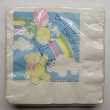 Vintage 13&quot; Graceline Luncheon Napkins 20 Pack Birthday Blessings Dot To... - $9.89