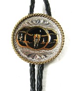 Silver Tone Gold Tone Black Longhorn Skull Bolo Leather Cord Unbranded 1... - £59.34 GBP