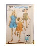 Vintage Sewing PATTERN Simplicity 7406, Child Pantdress or Pantjumper, J... - £19.76 GBP